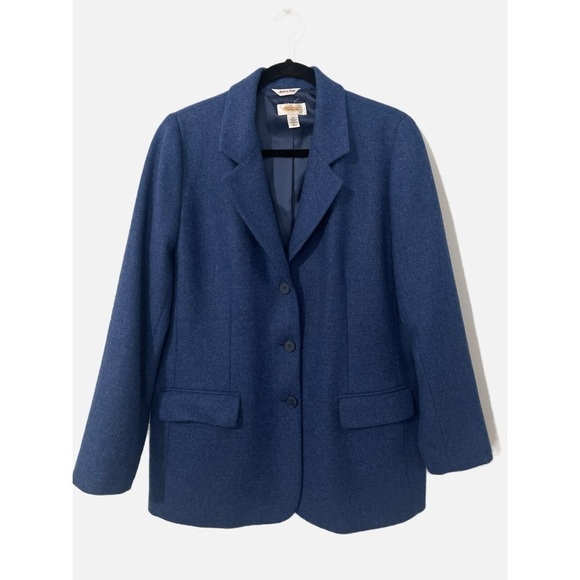 Talbots Jackets & Blazers - Talbots Blazer Women’s Size 16 Blue Jacket Single Breasted Button Wool Rayon